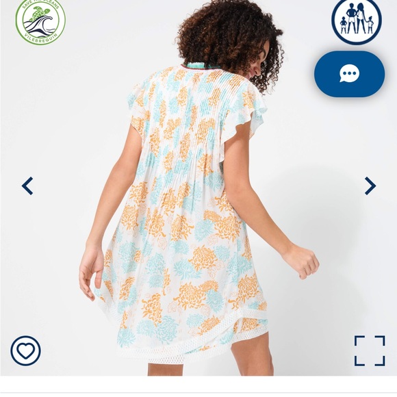 Vilebrequin x Poupette St. Barth mini dress sizeM Iridescent Flowers print. NWT - Picture 2 of 6